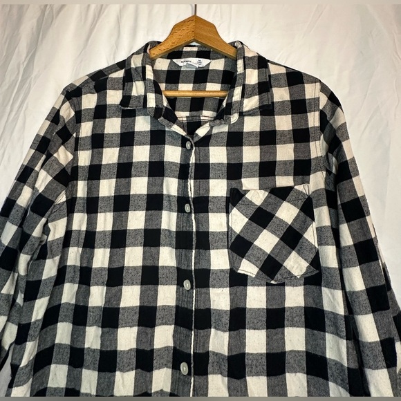 Old Navy Women’s Tunic Button Down Long Sleeve Plaid Shirt Size XL - Picture 4 of 11